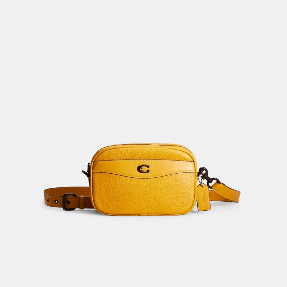 Shop Coach Restored Camera Bag In Pewter/flax