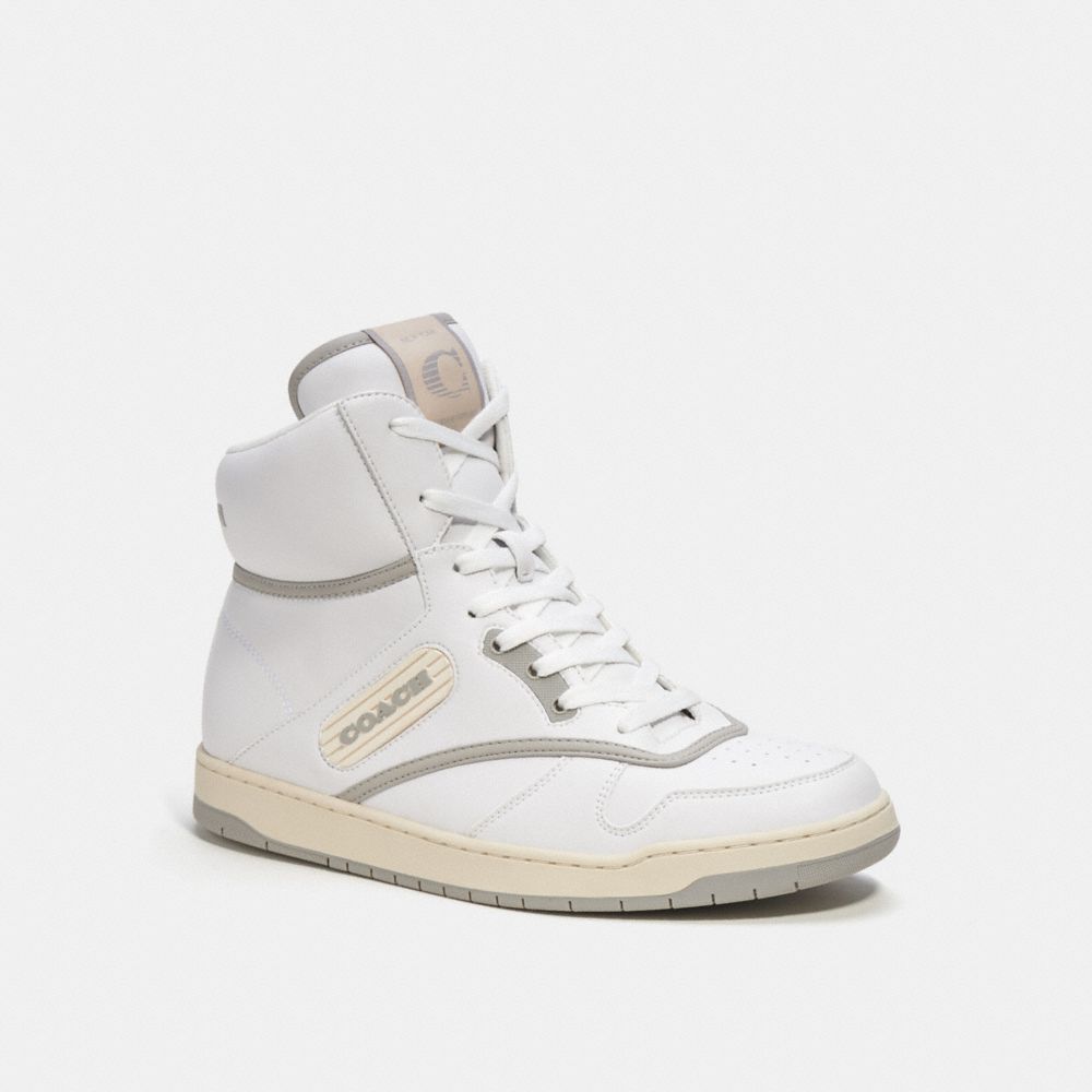 Coach C202 High Top Sneaker In Optic White