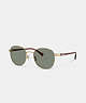 COACH®,METAL ROUND SUNGLASSES,Gold/Green,Front View