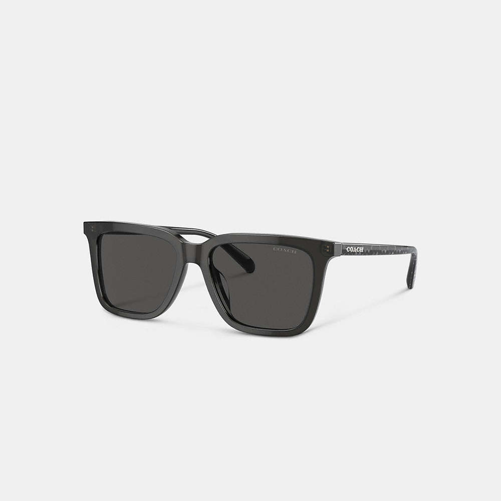 Coach Signature Square Sunglasses In Transparent Grey/signature