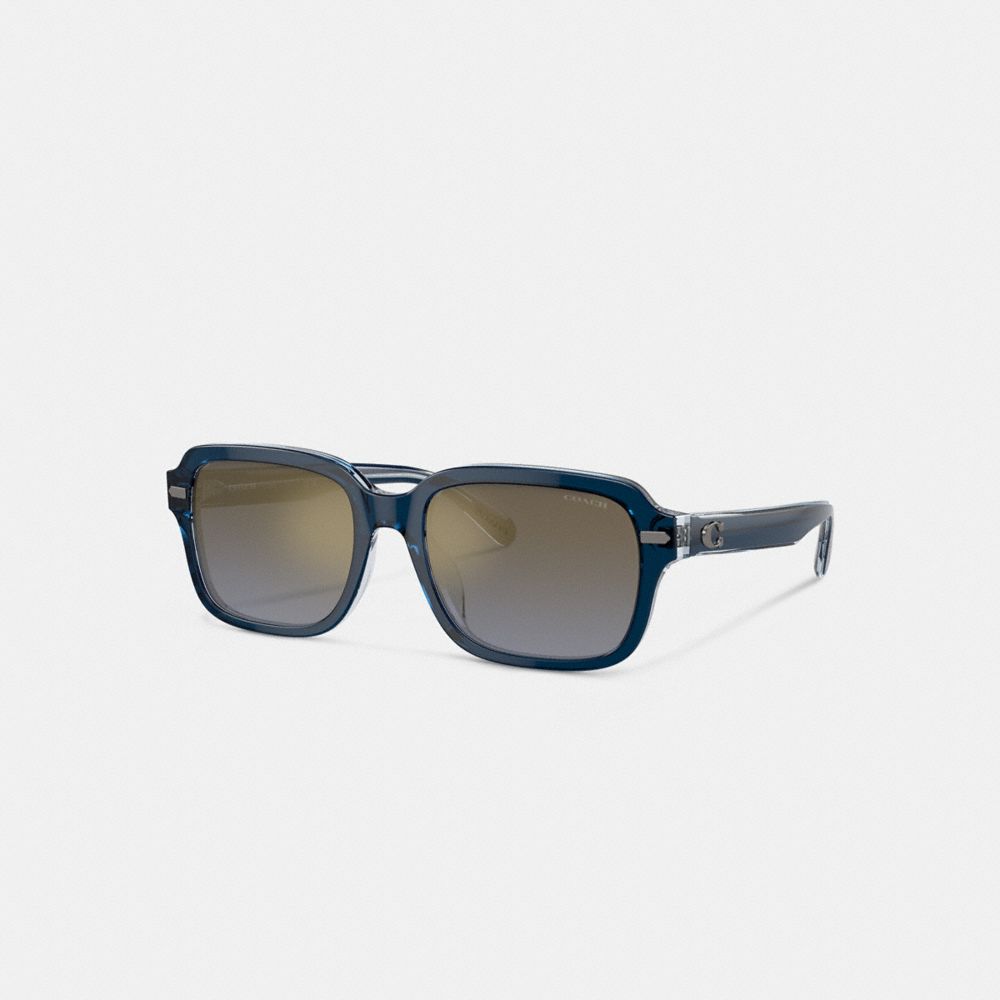 Coach Beveled Signature Square Sunglasses In Dark Blue light Blue ModeSens