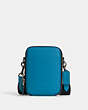 COACH®,STANTON CROSSBODY,Leather,Black Antique Nickel/Electric Blue,Front View
