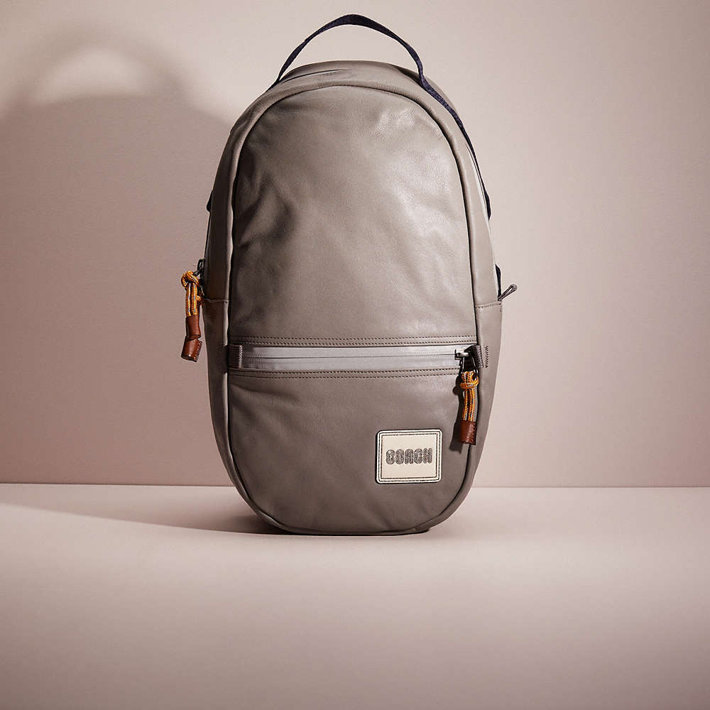 Coach Restored Pacer Backpack With  Patch In Black Copper/heather Grey