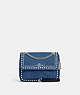 COACH®,KLARE CROSSBODY 25 WITH RIVETS,Denim,Small,Silver/Denim,Front View