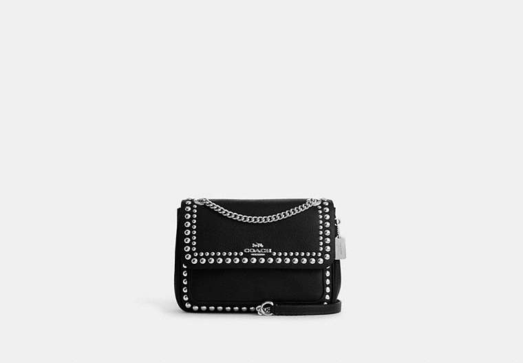COACH®,KLARE CROSSBODY 25 WITH RIVETS,Mixed Material,Small,Silver/Black,Front View