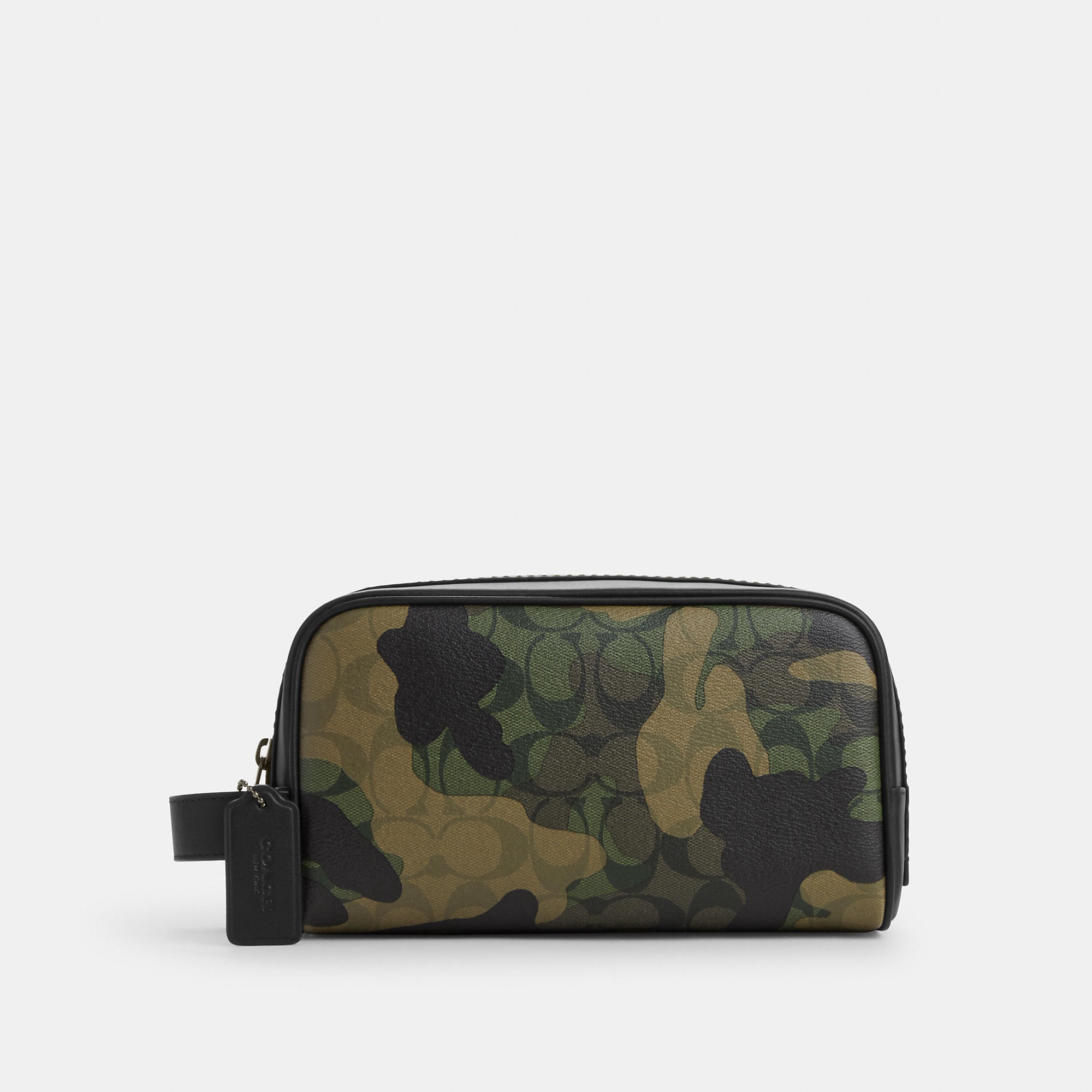 Coach Outlet Small Travel Kit In Signature Canvas With Camo Print In Green