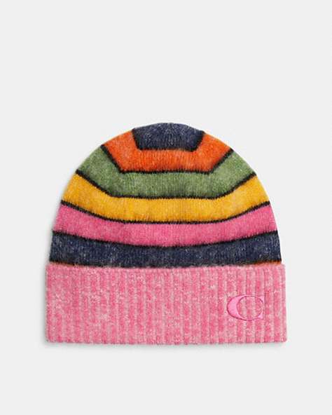 COACH®,STRIPED BEANIE,Multi,Front View