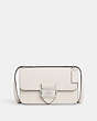COACH®,LARGE MORGAN SQUARE CROSSBODY,Leather,Silver/Chalk,Front View