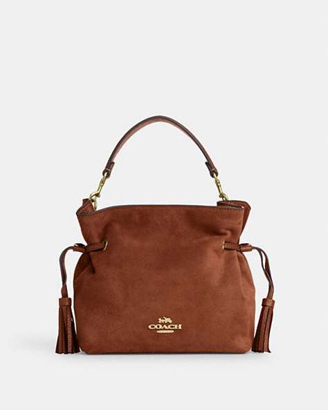 COACH®,ANDY CROSSBODY,Leather,Anniversary,Gold/Redwood,Front View
