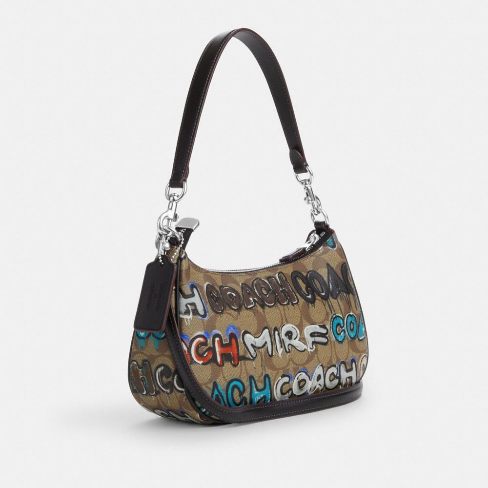 COACH®,Coach X Mint + Serf Teri Shoulder Bag In Signature Canvas,,Angle View