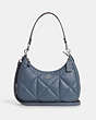 COACH®,TERI HOBO WITH PUFFY DIAMOND QUILTING,Leather,Medium,Silver/Light Mist,Front View