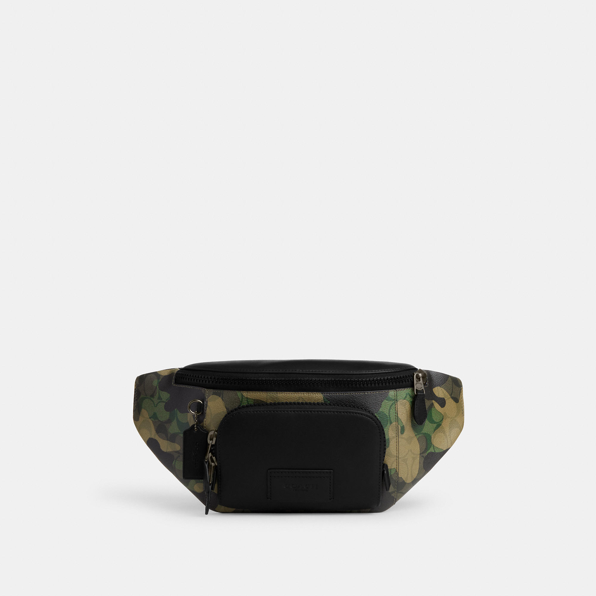 Coach Outlet Track Belt Bag In Signature Canvas With Camo Print In Green