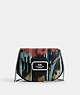 COACH®,COACH X MINT + SERF MORGAN CARD CASE ON A CHAIN,Leather,Silver/Black Multi,Front View