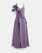 COACH®,SPAGHETTI STRAP BIAS DRESS,Silk,Runway,Purple,Front View