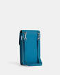 COACH®,NORTH SOUTH PHONE CROSSBODY,Everyday,Silver/Electric Blue,Angle View