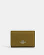 COACH®,MICRO WALLET,Leather,Silver/Citron,Front View