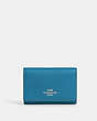 COACH®,MICRO WALLET,Leather,Silver/Electric Blue,Front View