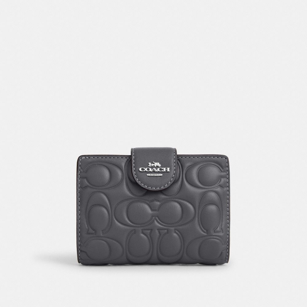 Coach Outlet Medium Corner Zip Wallet With Signature In Grey | ModeSens