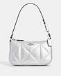 COACH®,NOLITA 19 WITH PUFFY DIAMOND QUILTING,Leather,Silver/Metallic Silver,Front View