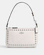 COACH®,NOLITA 19 WITH RIVETS,Mixed Material,Silver/Chalk,Front View