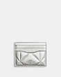 COACH®,SLIM ID CARD CASE WITH PUFFY DIAMOND QUILTING,Leather,Silver/Metallic Silver,Front View