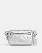 COACH®,MINI BELT BAG WITH PUFFY DIAMOND QUILTING,Leather,Mini,Silver/Metallic Silver,Front View