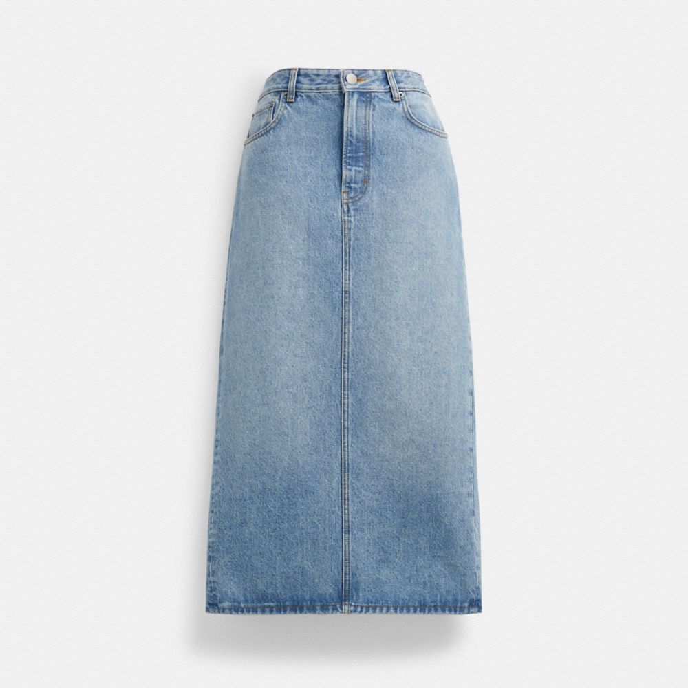 COACH® Long Denim Skirt