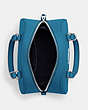 COACH®,SYDNEY SATCHEL,Leather,Silver/Electric Blue,Inside View,Top View