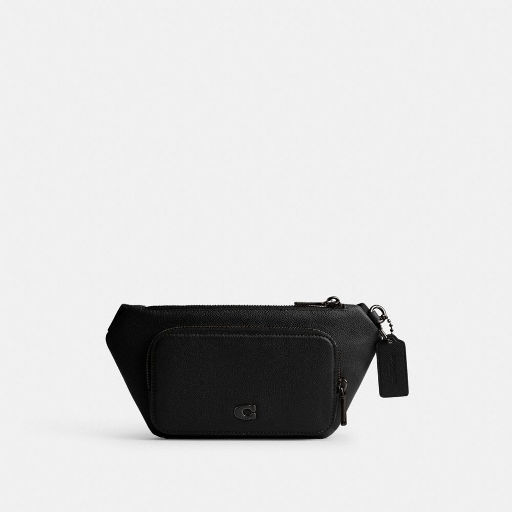 Coach Belt Bag With Signature Canvas In Black