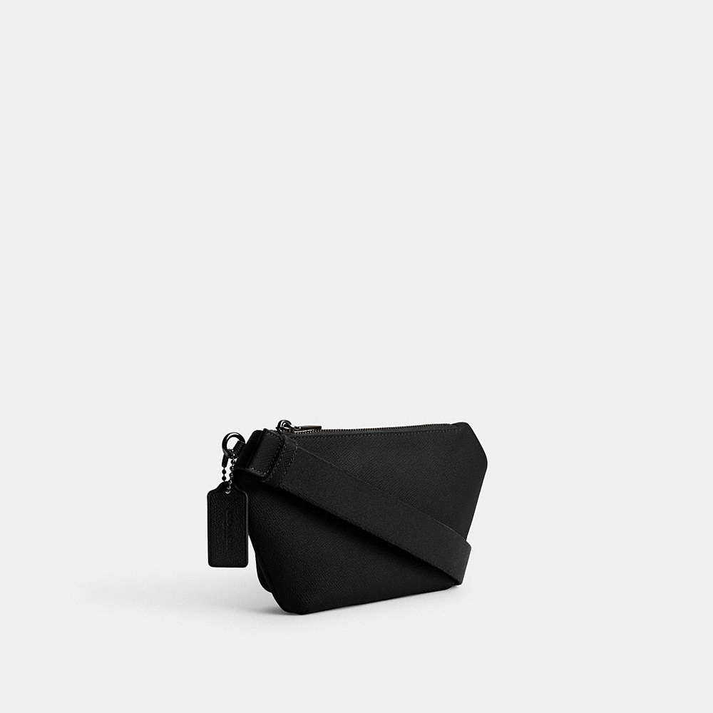 Shop Coach Belt Bag With Signature Canvas Interior Detail In Black