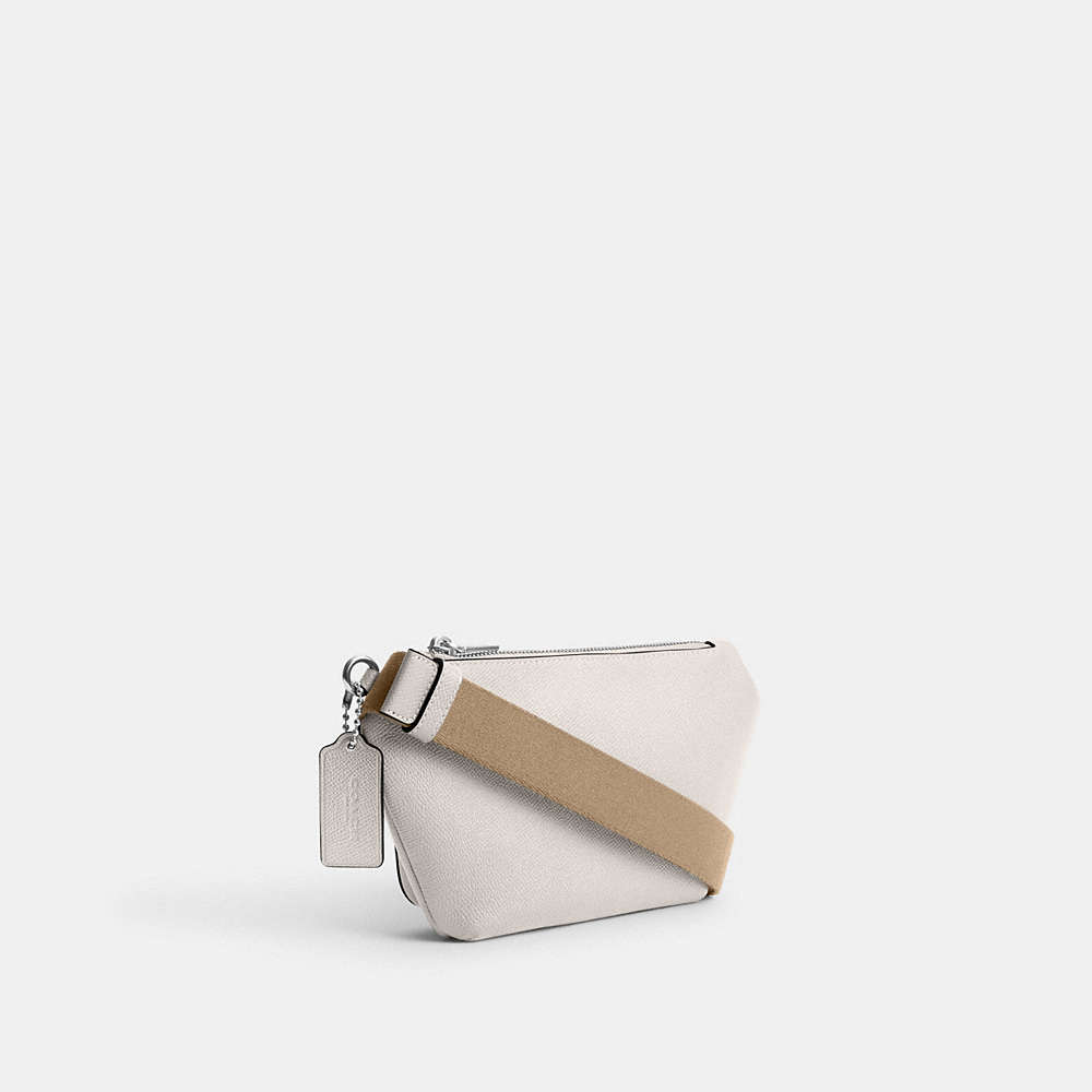 Shop Coach Belt Bag With Signature Canvas Interior Detail In Chalk