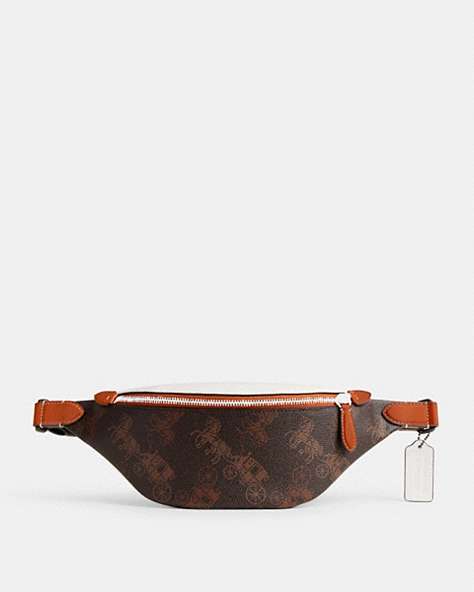 COACH®,CHARTER BELT BAG 7 WITH LARGE HORSE AND CARRIAGE PRINT,Truffle/Burnished Amber,Front View
