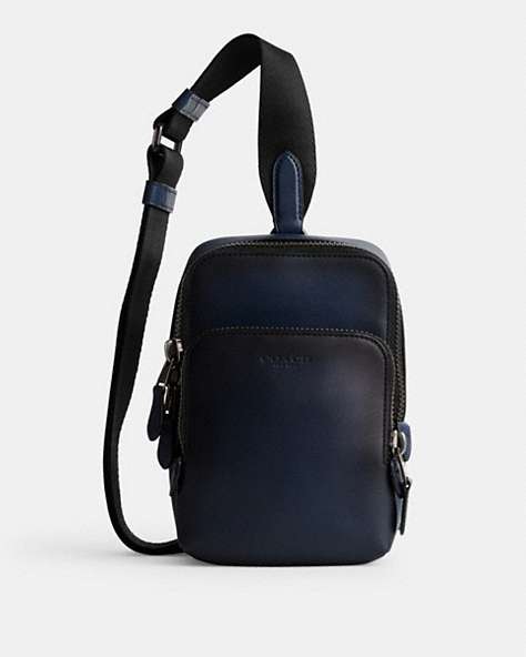 COACH®,GOTHAM SLING PACK 13,Glovetanned Leather,Deep Blue,Front View