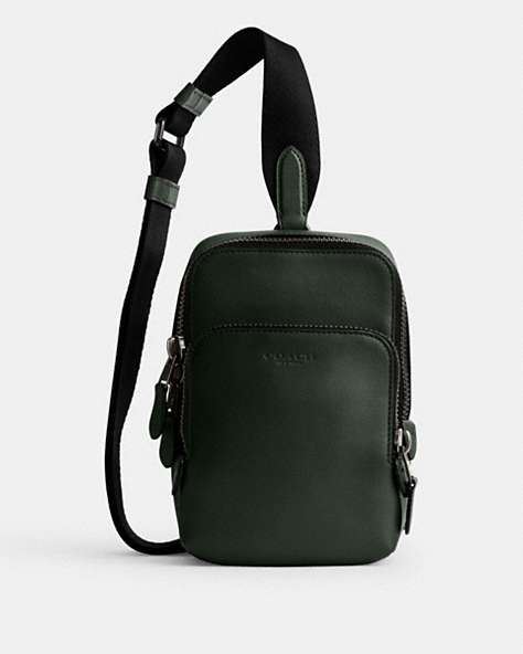 COACH®,GOTHAM SLING PACK 13,Glovetanned Leather,Amazon Green,Front View