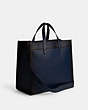 COACH®,FIELD TOTE 40,Glovetanned Leather,X-Large,Deep Blue,Angle View