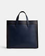 COACH®,FIELD TOTE 40,Glovetanned Leather,X-Large,Deep Blue,Back View