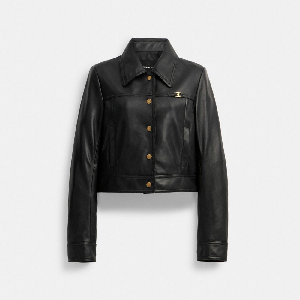 Coach CROPPED LEATHER BLOUSON