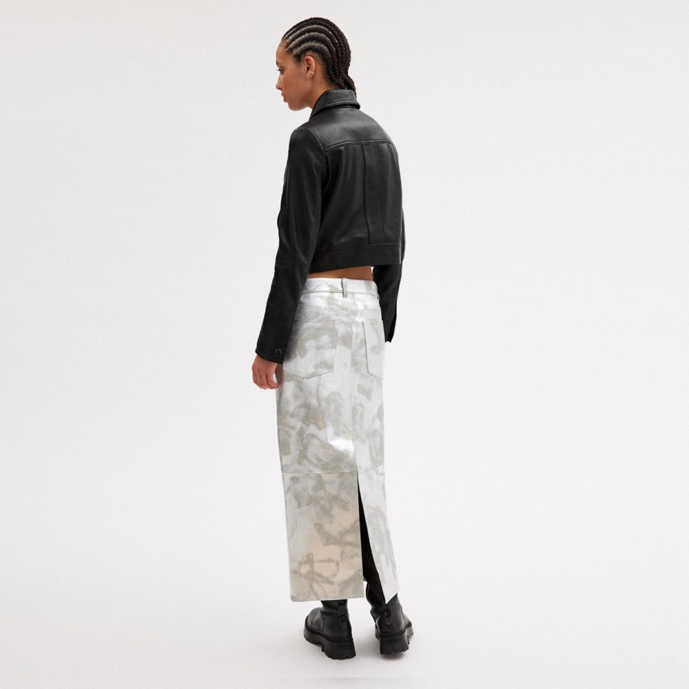 Coach Snap Front Shrunken Jacket In Black