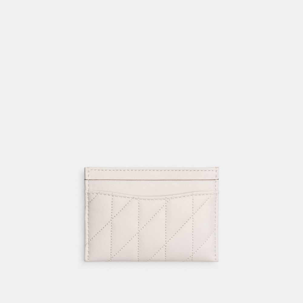 Coach Card Case With Pillow Quilting In Brass/chalk