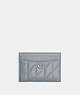 COACH®,ESSENTIAL CARD CASE WITH PILLOW QUILTING,Nappa leather,Silver/Grey Blue,Front View