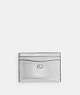 COACH®,ESSENTIAL CARD CASE,Metallic Leather,Shine,Silver/Silver,Front View