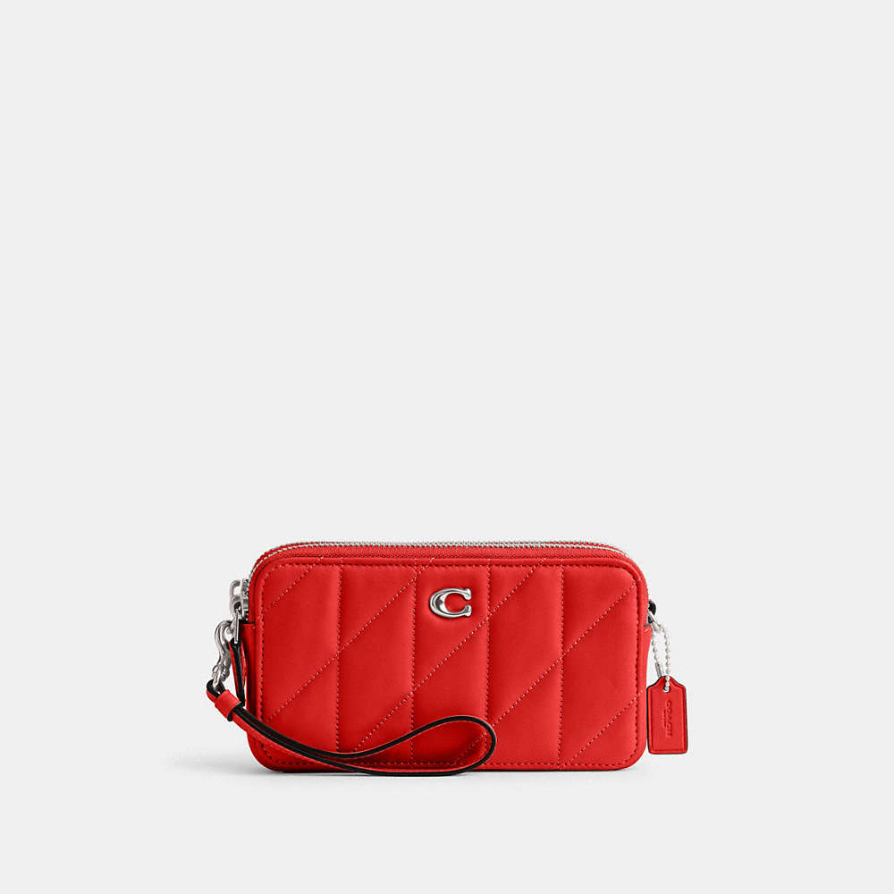 Coach Kira Crossbody With Pillow Quilting In Silver/sport Red