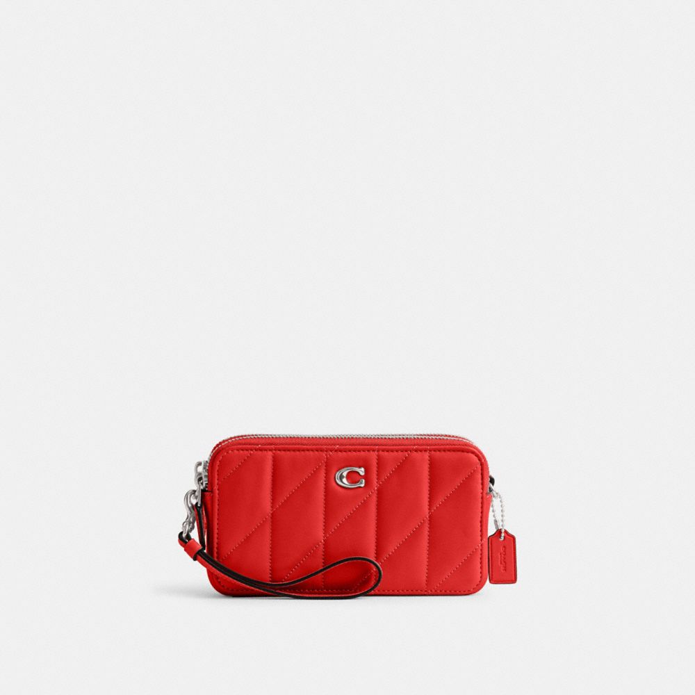 Coach Kira Crossbody With Pillow Quilting In Silver/sport Red