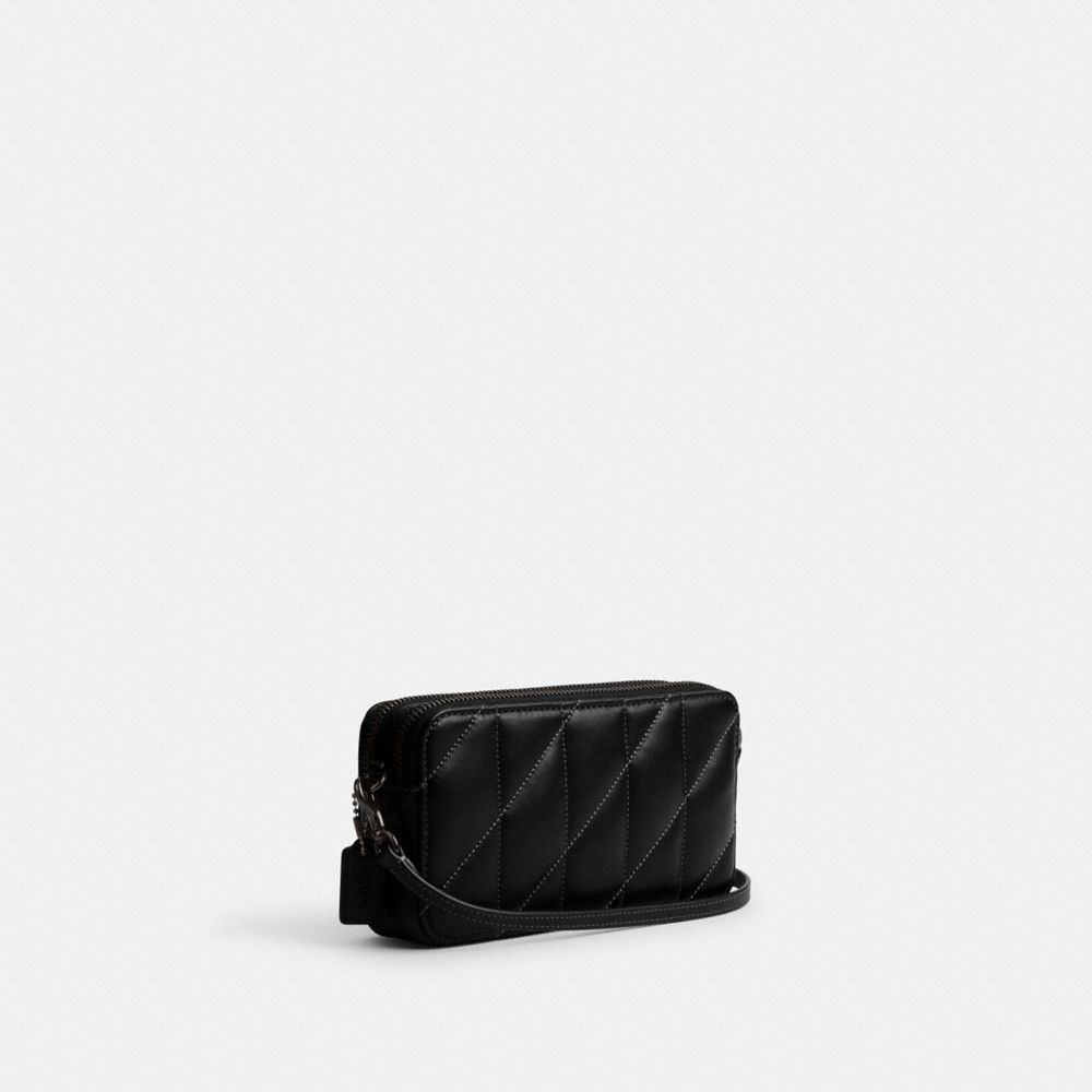 Shop Coach Kira Crossbody With Pillow Quilting In Pewter/black