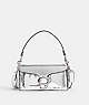 COACH®,TABBY SHOULDER BAG 20,Metallic Leather,Small,Shine,Silver/Silver,Front View