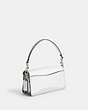 COACH®,TABBY SHOULDER BAG 20,Metallic Leather,Small,Shine,Silver/Silver,Angle View