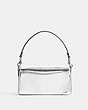 COACH®,TABBY SHOULDER BAG 20,Metallic Leather,Small,Shine,Silver/Silver,Back View