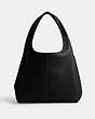 COACH®,LANA SHOULDER BAG,Polished Pebble Leather,Extra Large,Brass/Black,Back View