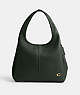COACH®,LANA SHOULDER BAG,Polished Pebble Leather,Extra Large,Brass/Amazon Green,Front View