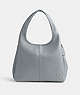 COACH®,LANA SHOULDER BAG,Polished Pebble Leather,Extra Large,Silver/Grey Blue,Front View